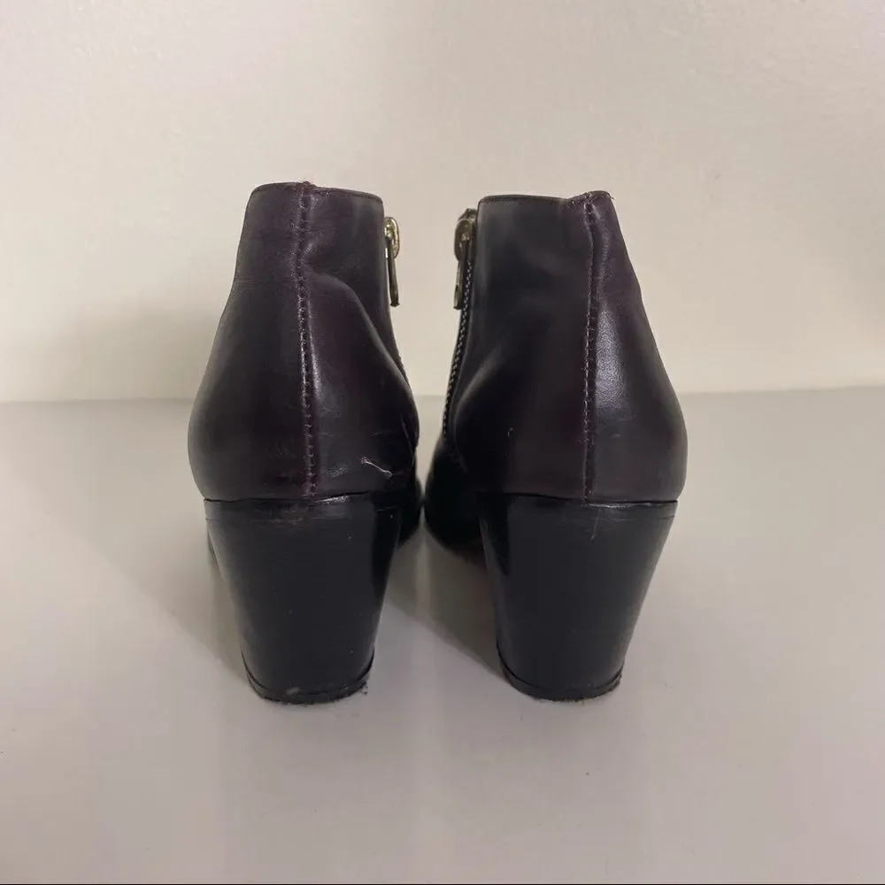 Fortress of Inca‎ Purple Leather Heeled Booties Women’s 6